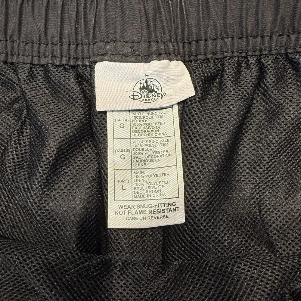 Disney Parks Mickey Mouse Black & White Swim Trunks‎ Mens Size L Elastic Shorts